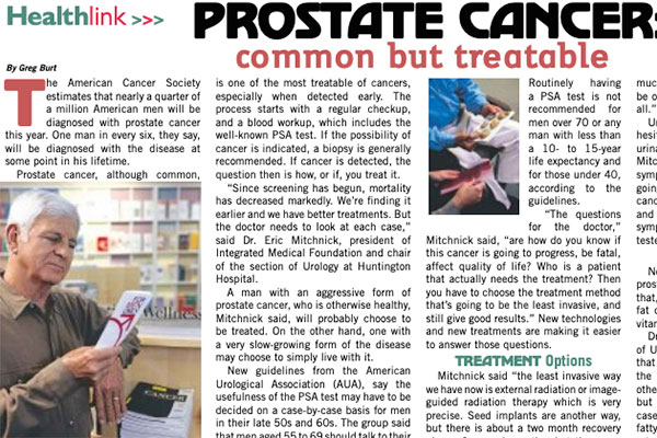 Prostate Cancer: Common But Treatable