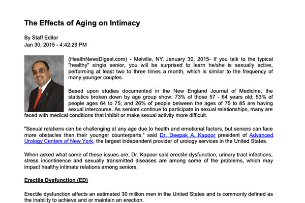 The Effects of Aging on Intimacy