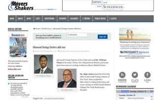Drs. William Ulmer and Rajiv Saini joined Advanced Urology Centers of New York