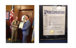 Riccardo Ricciardi, MD accepted prostate cancer awareness proclamation