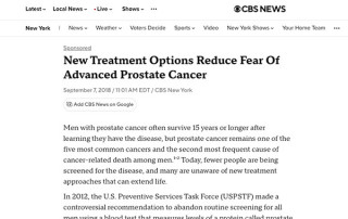 New Treatment Options Reduce Fear Of Advanced Prostate Cancer