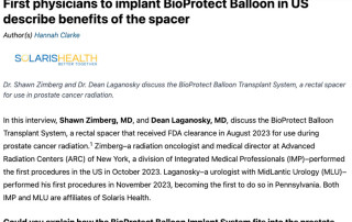 First physicians to implant BioProtect Balloon in US describe benefits of the spacer
